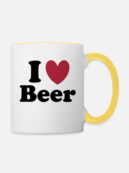 Beer - Tasse zweifarbig - Weiß/Gelb