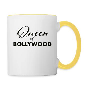Queen of Bollywood black - Contrasting Mug - white/yellow - Right