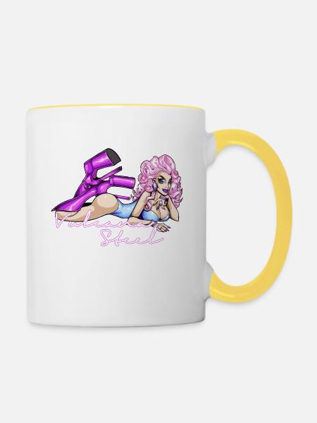 VULCANA STEEL WHITE LETTERS - Tasse zweifarbig - Weiß/Gelb