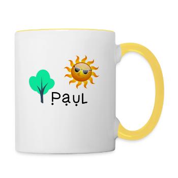 Paul - Tasse zweifarbig - Weiß/Gelb - Rechts