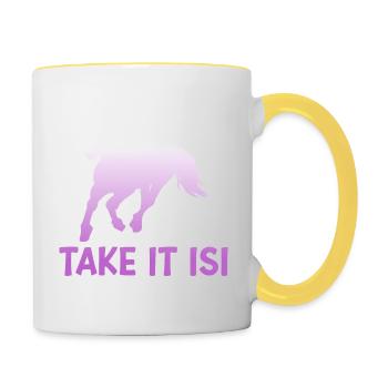Take it Isi Islandpferd Schimmel Isländer - Tasse zweifarbig - Weiß/Gelb - Rechts