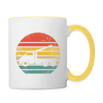 Rétro dépanneuse vintage dépanneurs vintage - Mug contrasté - blanc/jaune - Droite