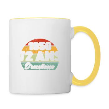 Cadeau 72 ans d'excellence / Édition limitée 1950 - Mug contrasté - blanc/jaune - Droite