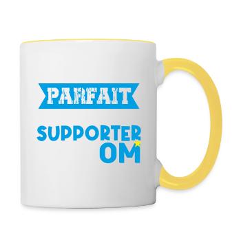 supporter football club humour football marseille - Mug contrasté - blanc/jaune - Droite