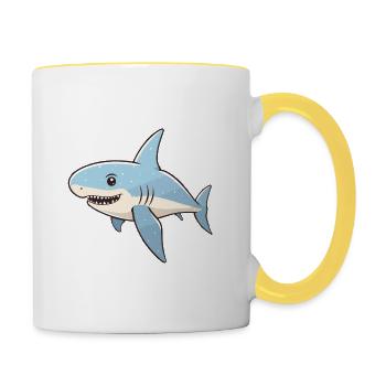 Kawaii Hai - Merveille de l’océan - Mug contrasté - blanc/jaune - Droite