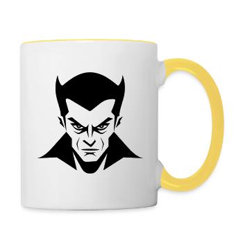Vampir - Tasse zweifarbig - Weiß/Gelb - Rechts