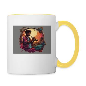 Trompeter - Tasse zweifarbig - Weiß/Gelb - Rechts