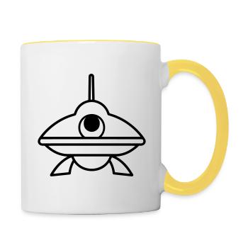 flying saucer - Contrasting Mug - white/yellow - Right