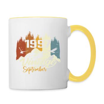 Legends Were Born In September 1997 Vintage 1997 - Contrasting Mug - white/yellow - Right