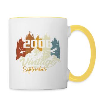 Des légendes sont nées en septembre 2006 Millésime 2006 - Mug contrasté - blanc/jaune - Droite