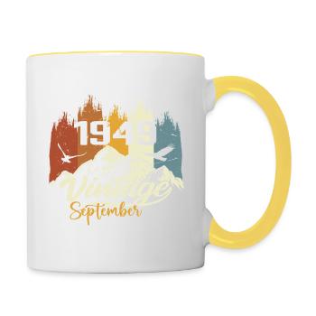 Les légendes sont nées en septembre 1949 Millésime 1949 - Mug contrasté - blanc/jaune - Droite