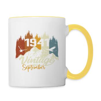 Les légendes sont nées en septembre 1941 Millésime 1941 - Mug contrasté - blanc/jaune - Droite