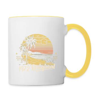 Original 1972 Vintage Birthday Gift 52 Years - Contrasting Mug - white/yellow - Right