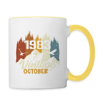 Born October 1983 - Birthday October 1983 - Contrasting Mug - white/yellow - Right