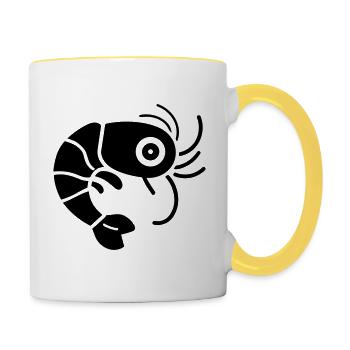 Garnele - Tasse zweifarbig - Weiß/Gelb - Rechts