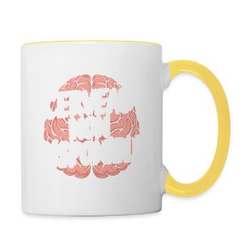 Cerveau non disponible - Mug contrasté - blanc/jaune - Droite