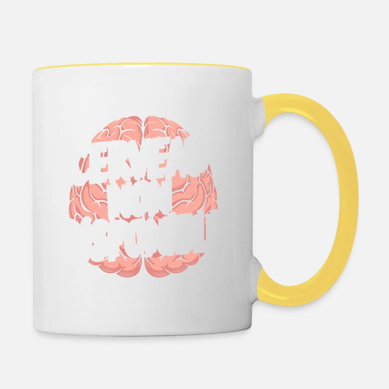 Cerveau non disponible - Mug contrasté - blanc/jaune