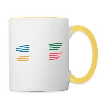 Cherche pas j'ai raison - Mug contrasté - blanc/jaune - Droite