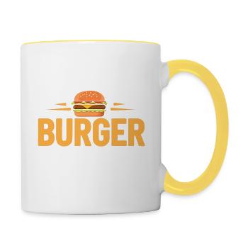 J'ai envie d'un burger wesh! - Mug contrasté - blanc/jaune - Droite
