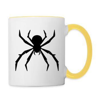 Spinne - Tasse zweifarbig - Weiß/Gelb - Rechts