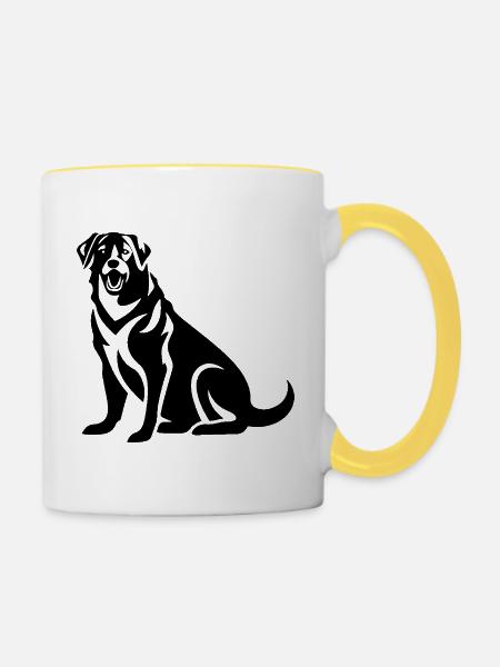 Kangal Hund - Tasse zweifarbig - Weiß/Gelb