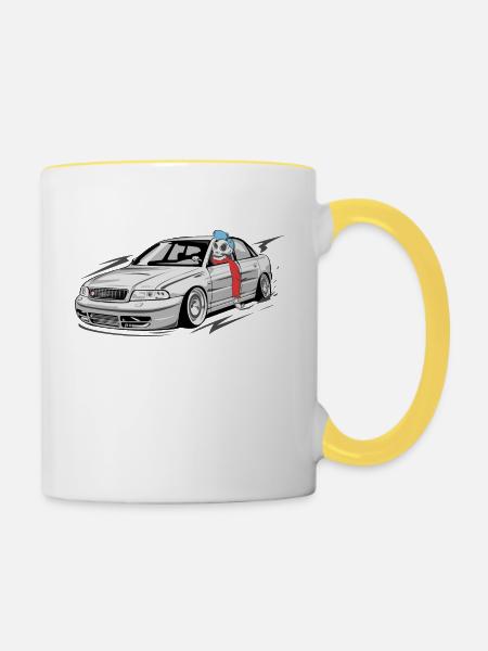S4 B5 Skulldriver - Tasse zweifarbig - Weiß/Gelb