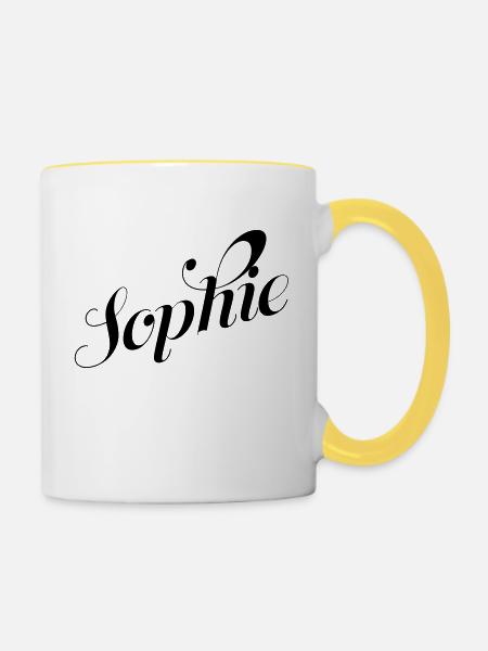 Sophie - Tasse zweifarbig - Weiß/Gelb