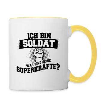 Soldier Military Profession Saying - Contrasting Mug - white/yellow - Right