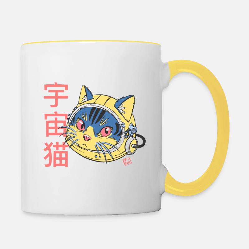 Astro Cat - Contrasting Mug - white/yellow