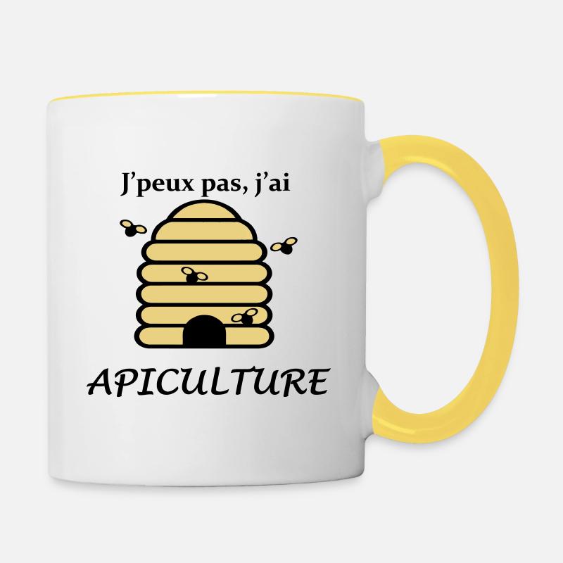 apiculture - Mug contrasté - blanc/jaune