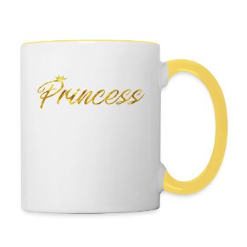 Princesse - Mug contrasté - blanc/jaune - Droite