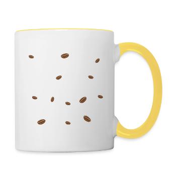 Bitte vor dem ersten Kaffee nicht ansprechen - Tasse zweifarbig - Weiß/Gelb - Rechts