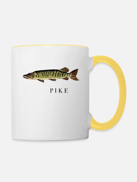 The Pike / der Hecht - Tasse zweifarbig - Weiß/Gelb
