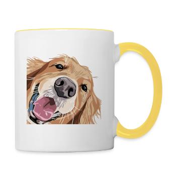 Hund charmant erfreut Lablador - Tasse zweifarbig - Weiß/Gelb - Rechts