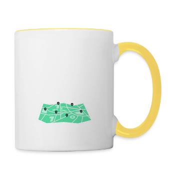 Glaub mir, ich bin der Reiseleiter - Tasse zweifarbig - Weiß/Gelb - Rechts