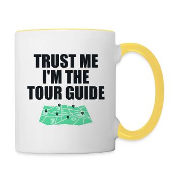 Trust Me, I'M The Tour Guide - Contrasting Mug - white/yellow - Right