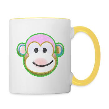 Funky Monkey - Tasse zweifarbig - Weiß/Gelb - Rechts