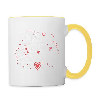 Willst du mich heiraten - Tasse zweifarbig - Weiß/Gelb - Rechts