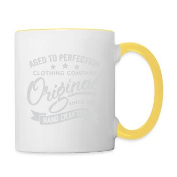 Original 1951 Jahrgang Retro 1951 Geburtstag 1951 - Tasse zweifarbig - Weiß/Gelb - Rechts