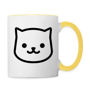 Kätzchen - Tasse zweifarbig - Weiß/Gelb - Rechts