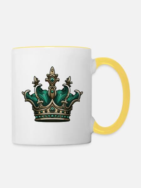 Krone Royal Crown - Tasse zweifarbig - Weiß/Gelb