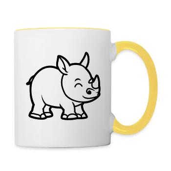 Nashorn - Tasse zweifarbig - Weiß/Gelb - Rechts