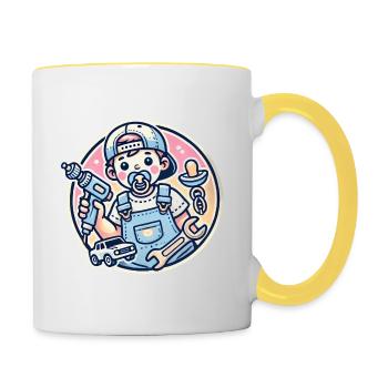 Baby Refinisher - Tasse zweifarbig - Weiß/Gelb - Rechts