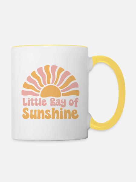 Kleiner Sonnenstrahl - Tasse zweifarbig - Weiß/Gelb