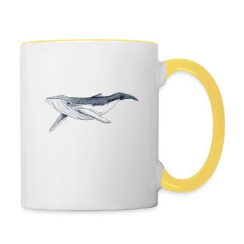 Bebe Buckelwal - Buckelwal - Jubarte - Tasse zweifarbig - Weiß/Gelb - Rechts