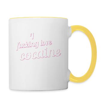 I fucking love cocaine - Mug contrasté - blanc/jaune - Droite