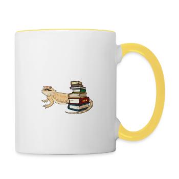 Bärtiger Drache - Tasse zweifarbig - Weiß/Gelb - Rechts