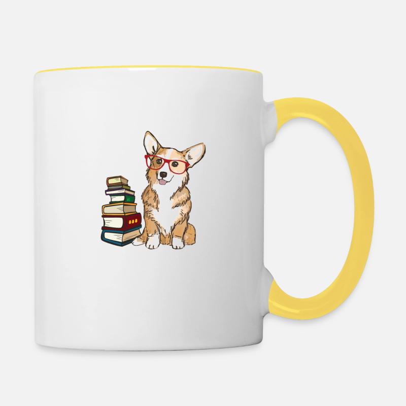 Corgi - Tasse zweifarbig - Weiß/Gelb