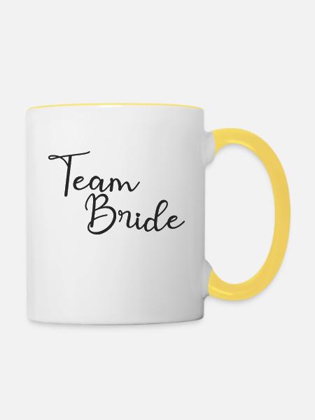 Team Bride - Tasse zweifarbig - Weiß/Gelb