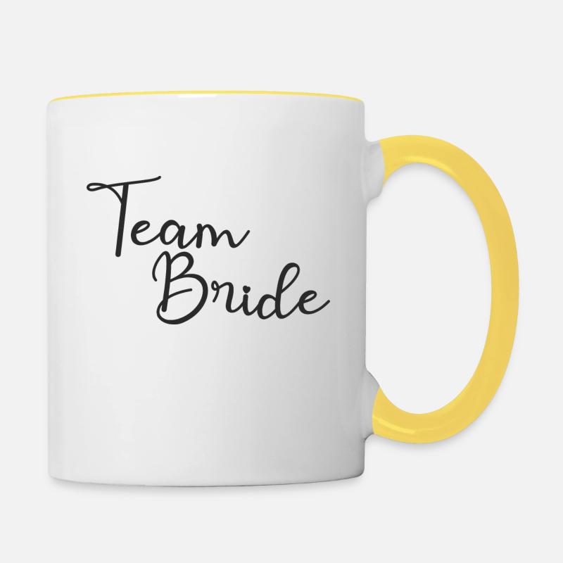 Équipe mariée - Mug contrasté - blanc/jaune
